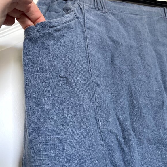 FLAX 100% linen dusty blue midi skirt - Picture 2 of 5
